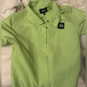 Stüssy Lime Green Button-Up Shirt